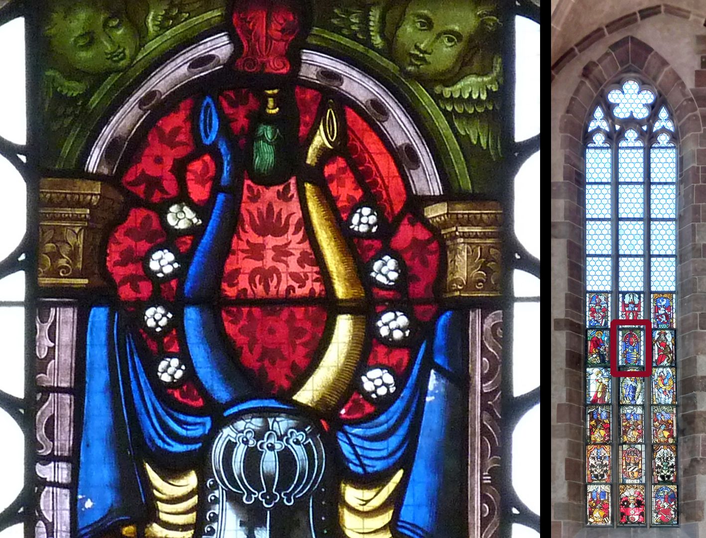 Fenster n VI 5. Zeile, Fenster b, Detailansicht