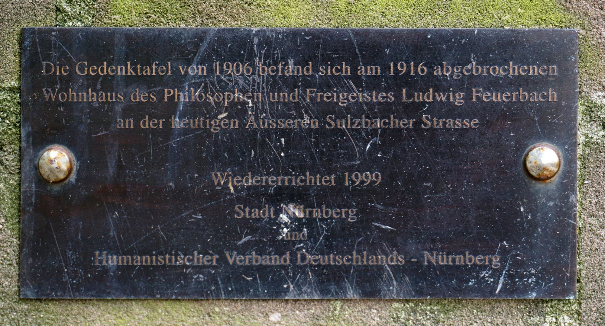 Gedenktafel, Ludwig Andreas Feuerbach untere Inschrifttafel