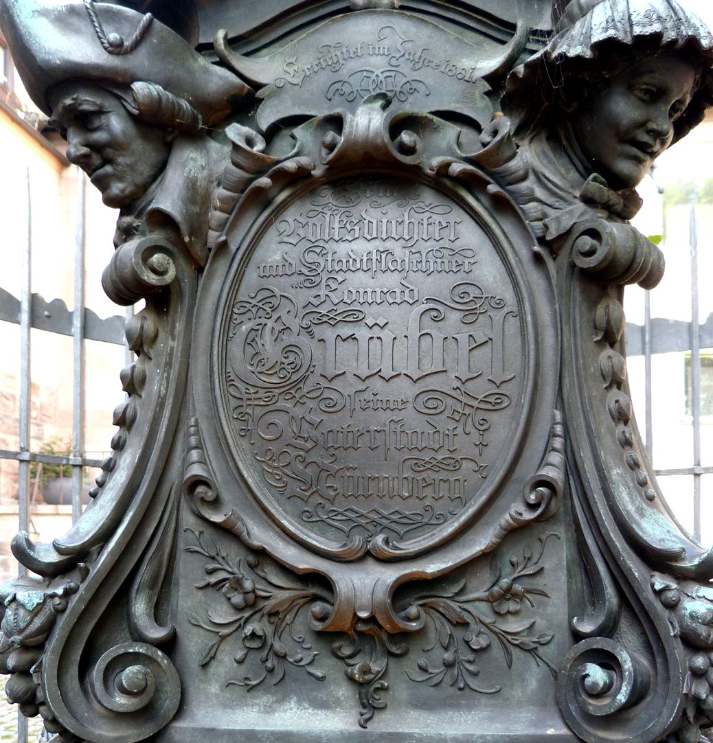 Grübelsbrunnen Postament mit Inschrift, Nordseite