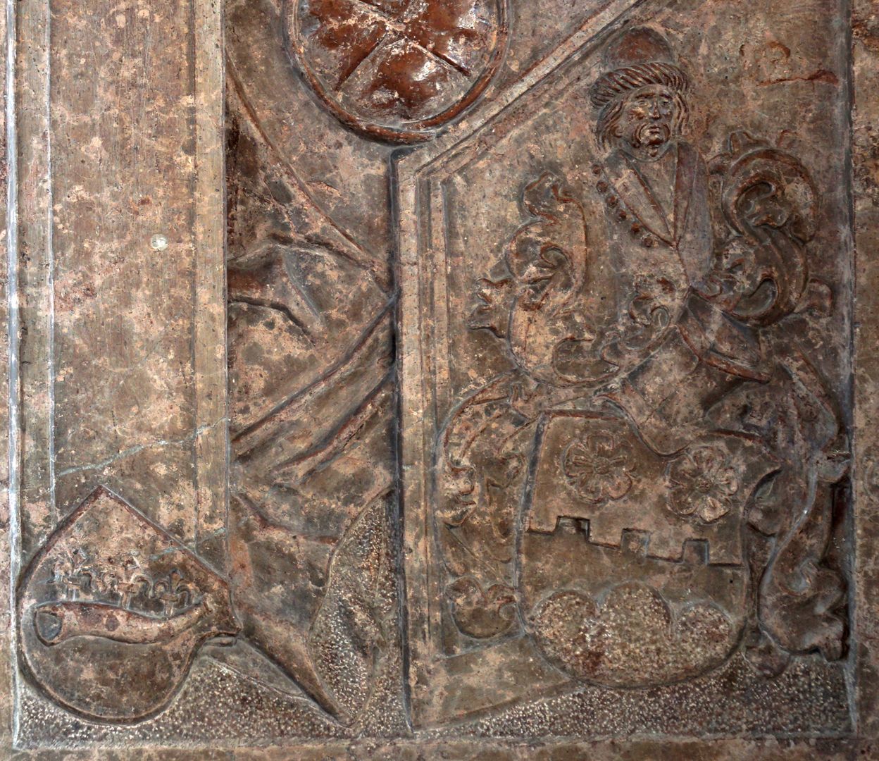 Grabstein von Münzmeister Hans Rosenberger Detail mit Wappen