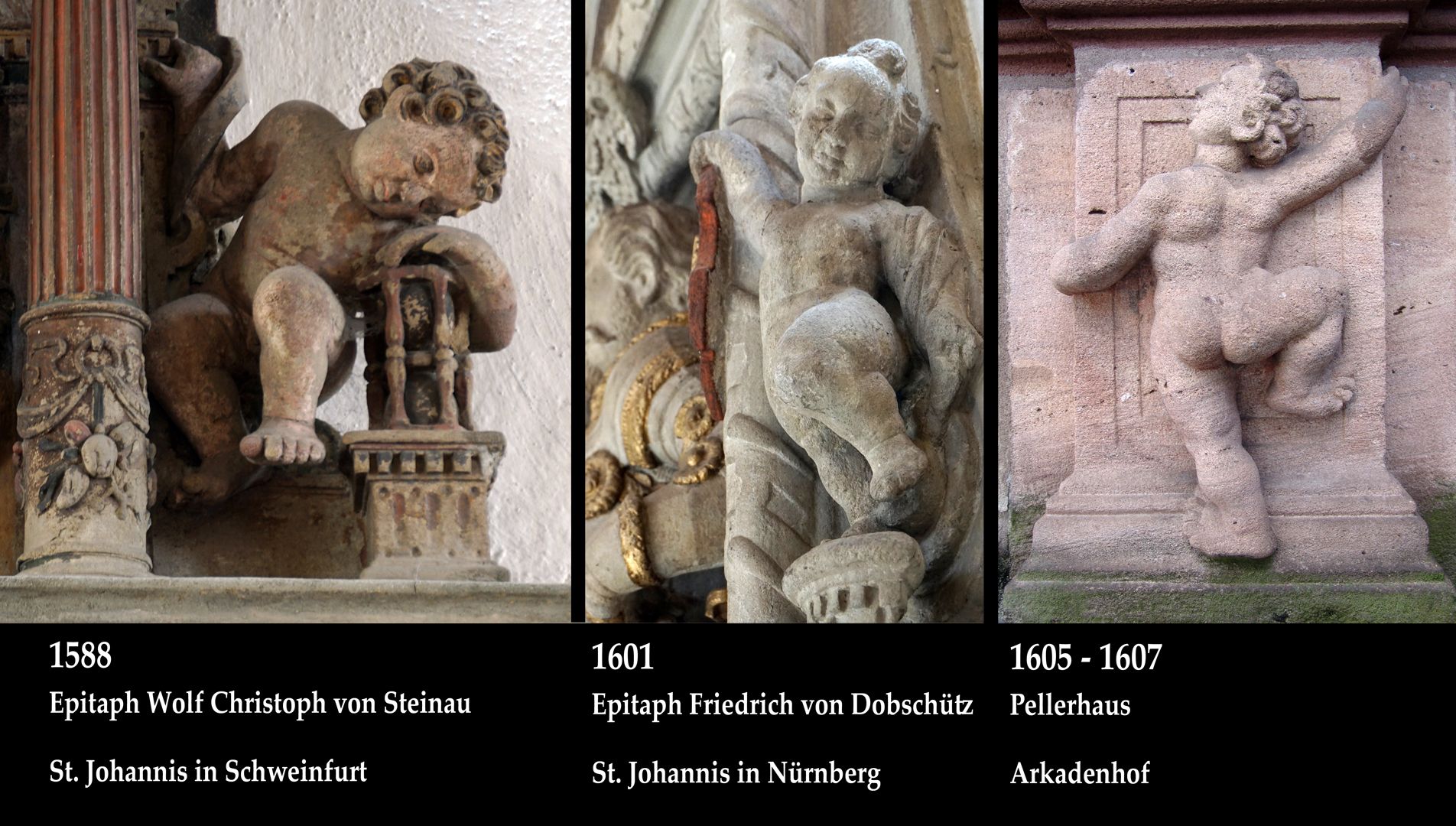 Epitaph für Friedrich von Dobschütz Bildvergleich mit zwei weiteren Puttos