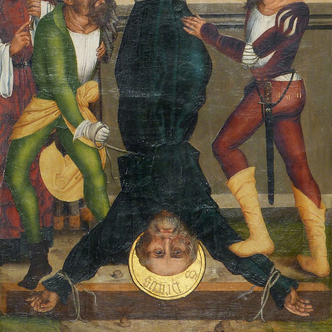 Tafeln des Harsdörffer Altars Kreuzigung des Petrus, Detail