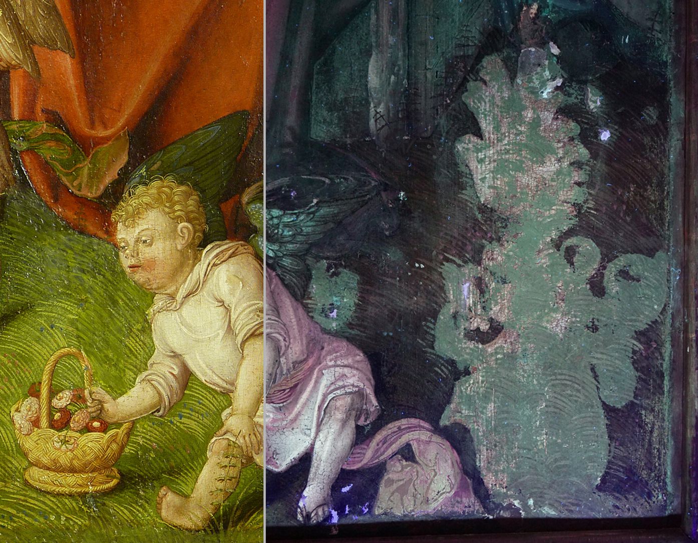 Heilige Sippe UV-Aufnahme der rechten unteren Bildecke