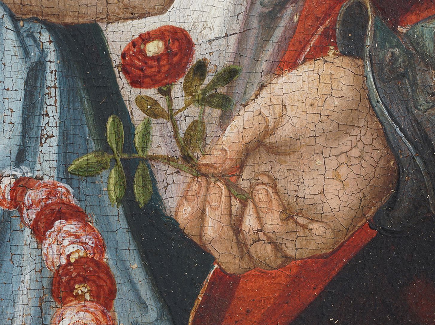 Heilige Sippe Anna, Hand mit Blume