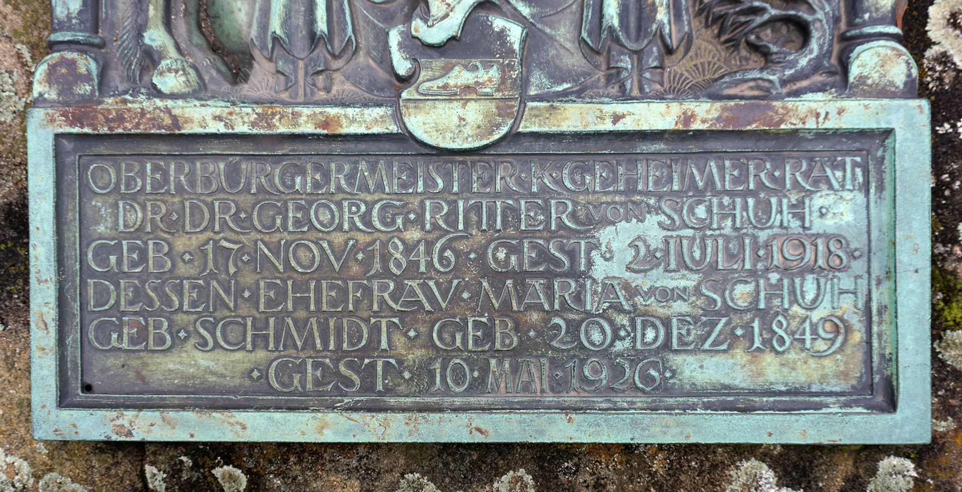 Epitaph des Oberbürgermeisters Dr. Georg von Schuh Inschrift