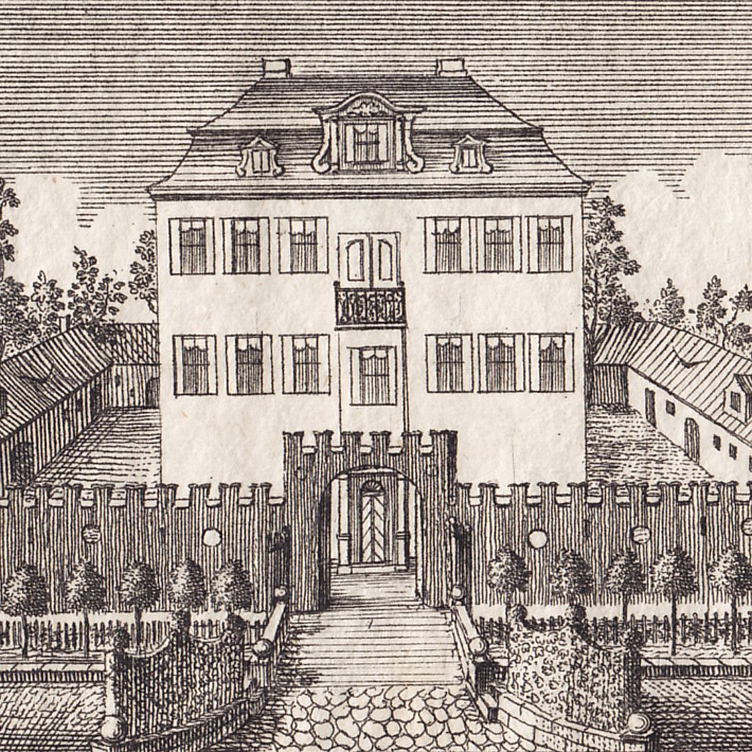 Des Herrn von Volkamer Schloss auf den Thumenberg Detailansicht mit Herrenhaus