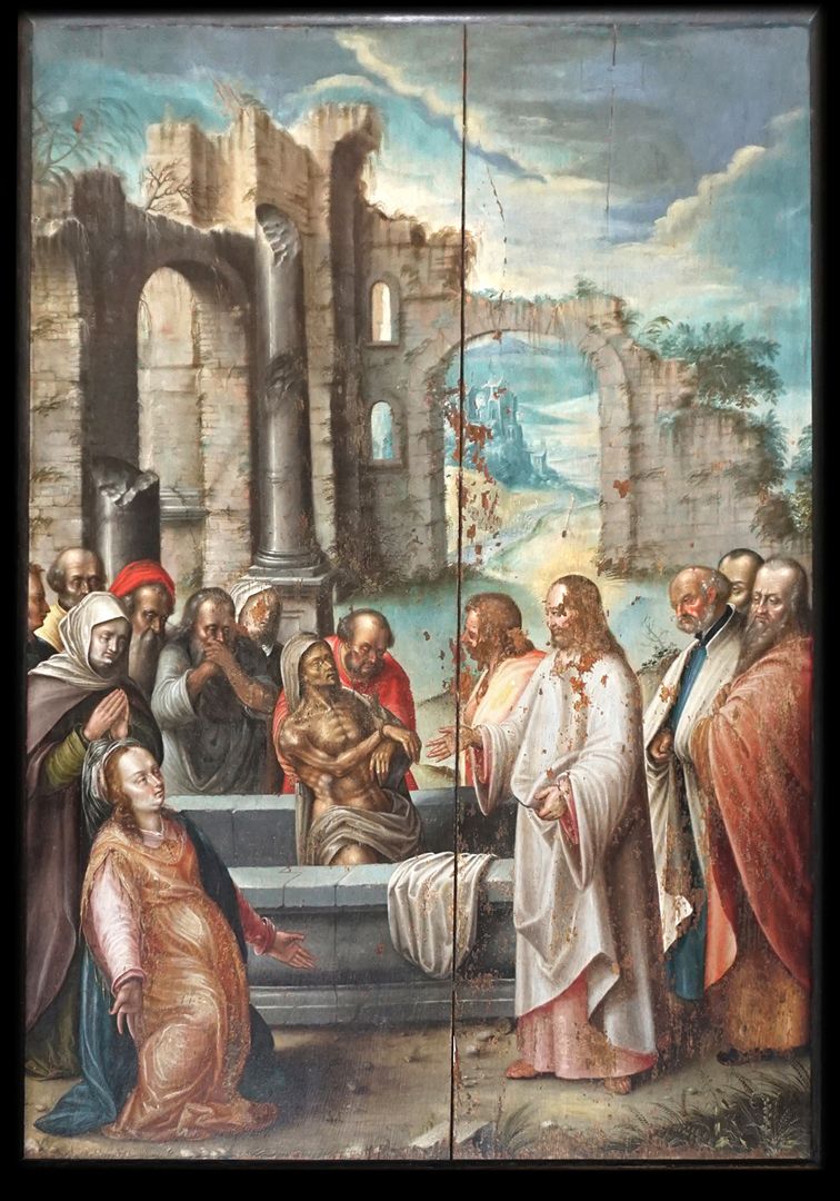Gemäldeepitaph für Sigmund Herel Mittelbild mit der Auferweckung des Lazarus