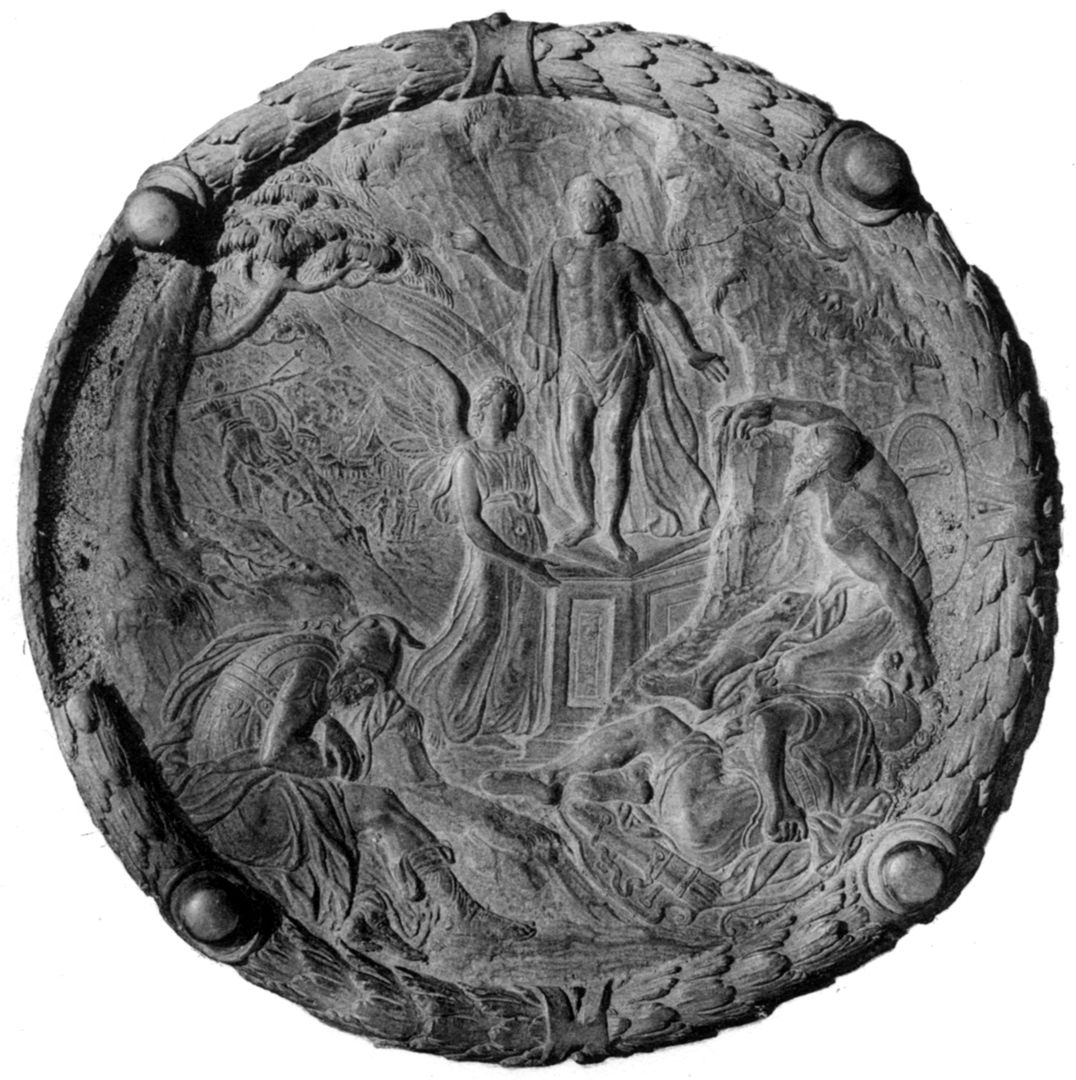 Wenzel Jamnitzer Grabstätte Rundplatte mit Darstellung der Auferstehung, Fotoaufnahme von 1896