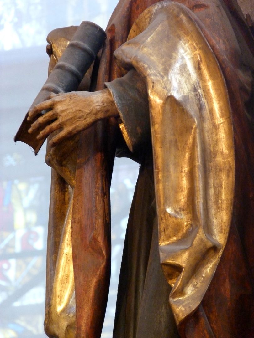 Assistenzfigur hl. Johannes, seitliche Ansicht, Detail