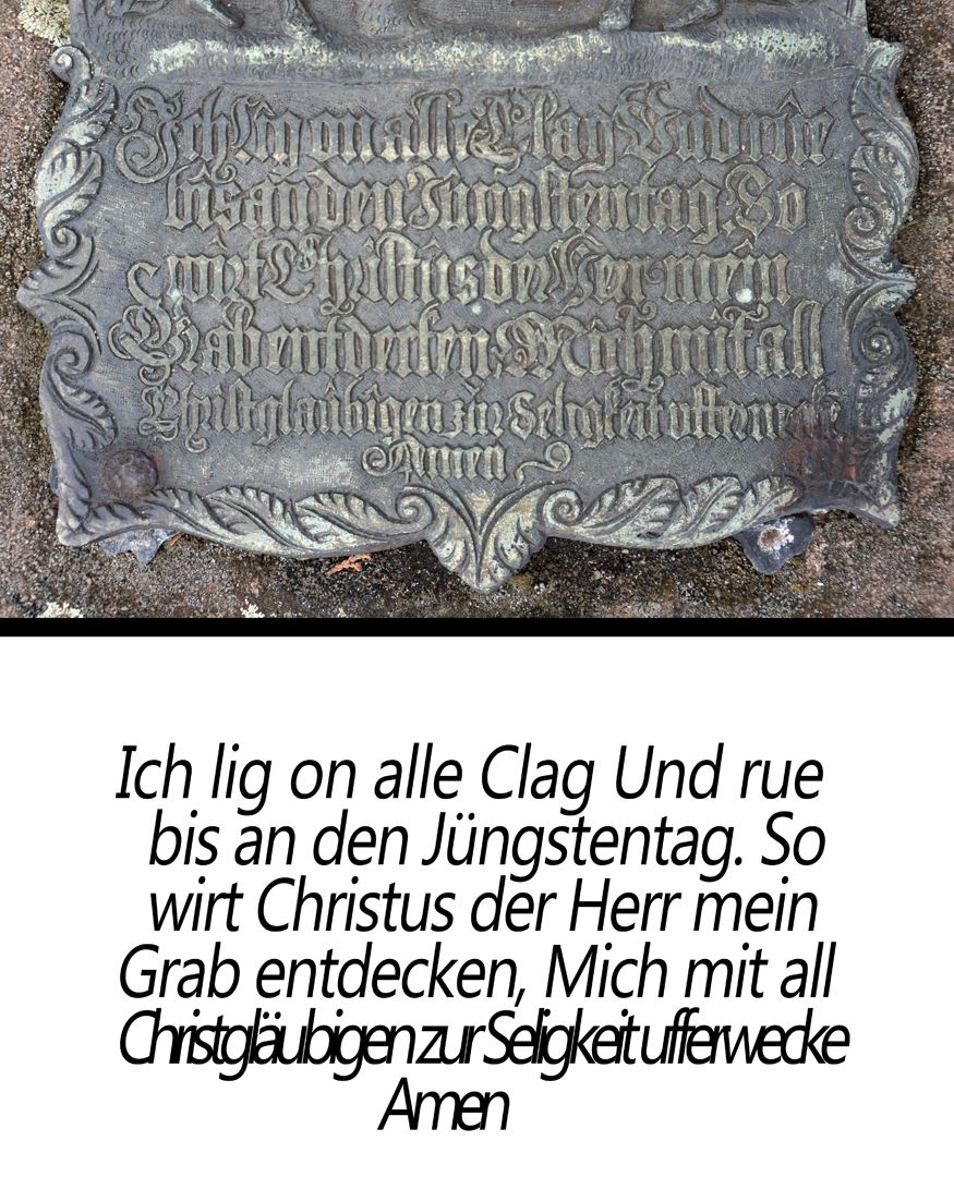 Johannisfriedhof Grabstätte 910 Epitaph des Hans Tober, Inschrift
