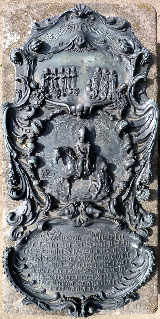 Epitaph des Martin Peller (gest. 1629) und Ehefrau Maria Viatis (gest. 1641) Ansicht von oben