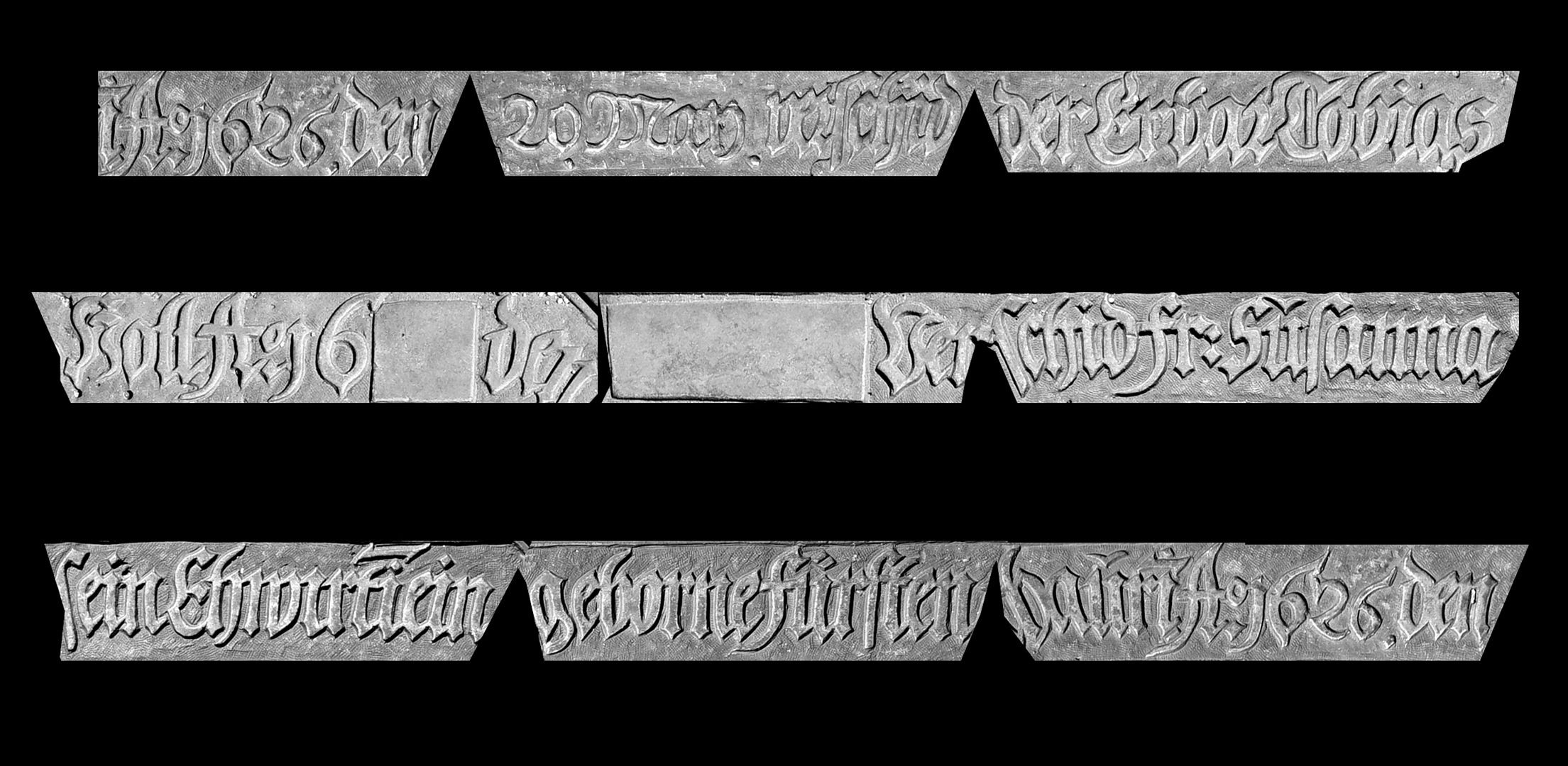 Epitaph für Georg Oertel und seine Frau Susanna sowie für Tobias Holl und seine Frau Susanna Epitaph 2, umlaufende Inschrift