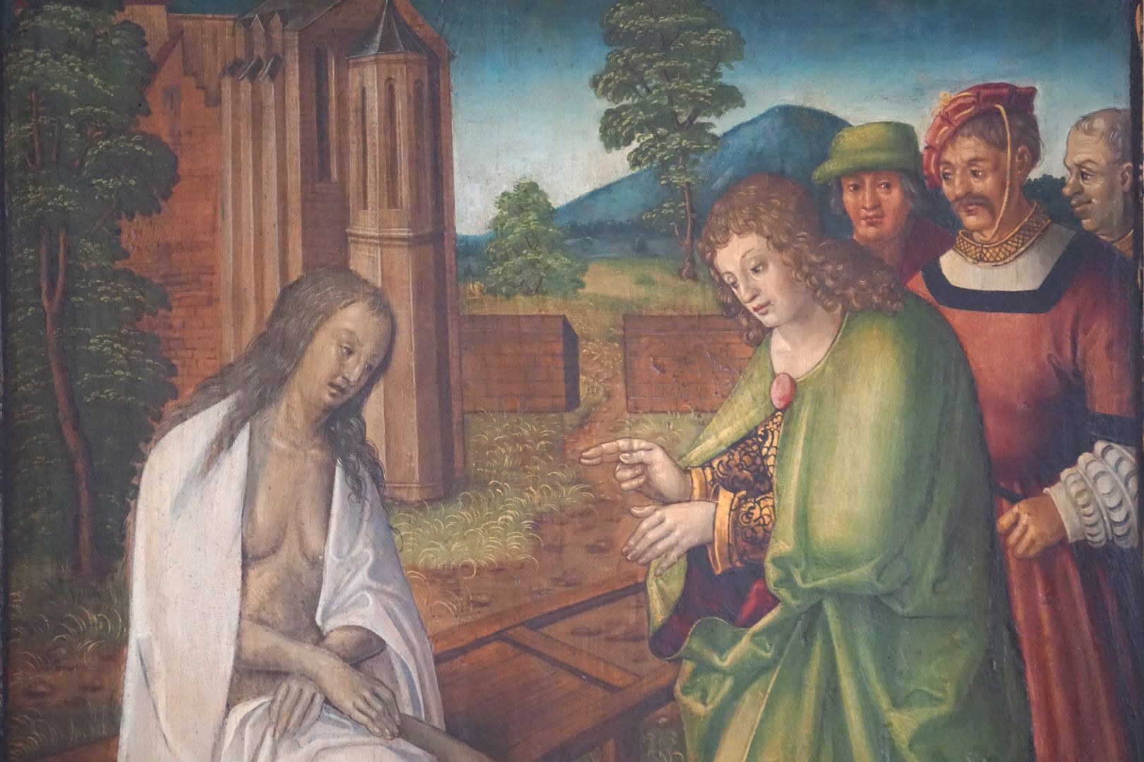 Johanniskirche / Hochaltar / erste Wandlung Erweckung der Drusiana, (Auferweckung durch Johannes), Detailansicht