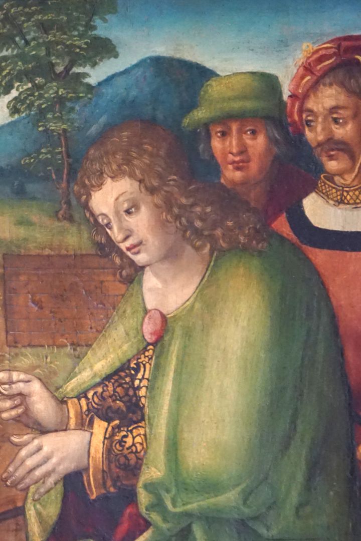Johanniskirche / Hochaltar / erste Wandlung Erweckung der Drusiana, (Auferweckung durch Johannes), Detailansicht