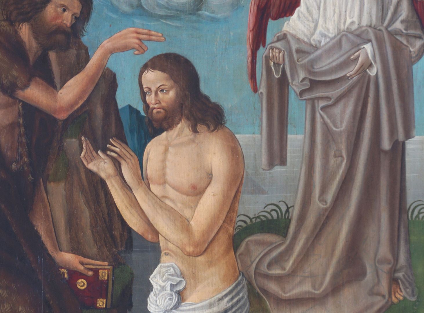 Johanniskirche / Hochaltar / erste Wandlung Taufe Christi, Detailansicht