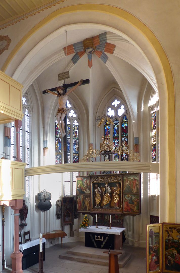 Johanniskirche / Hochaltar Blick von der Kanzel in Richtung Chorraum