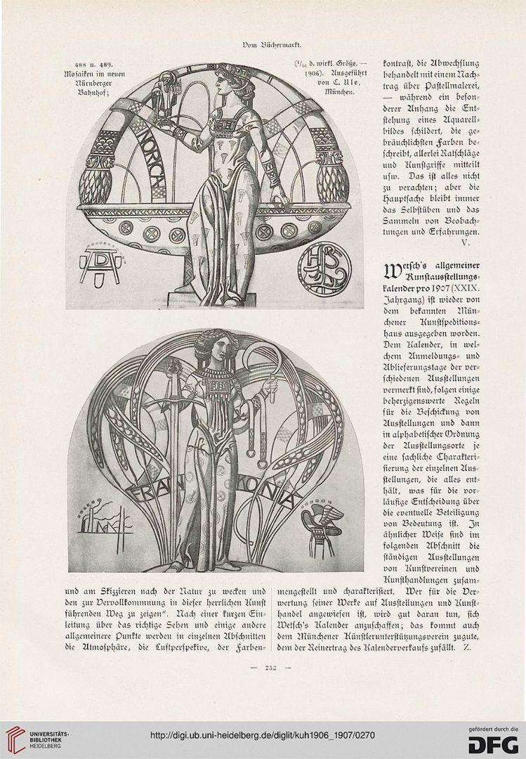 Frankonia Kunst und Handwerk: Zeitschrift für Kunstgewerbe und Kunsthandwerk seit 1851 / Band 57 / Erscheinungsjahr 1906, Seite 252