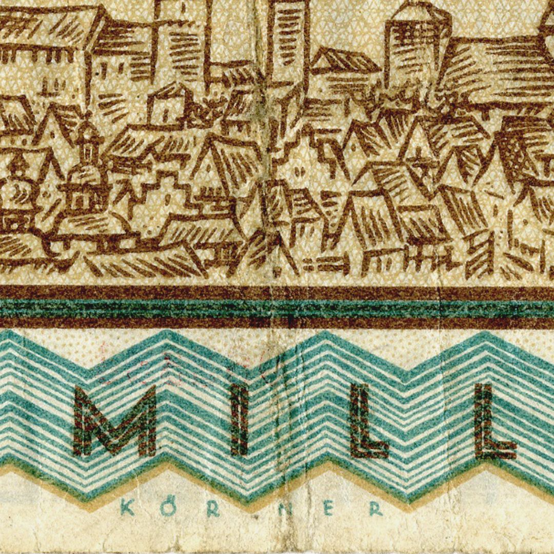 Notgeld Detail mit Künstlersignatur