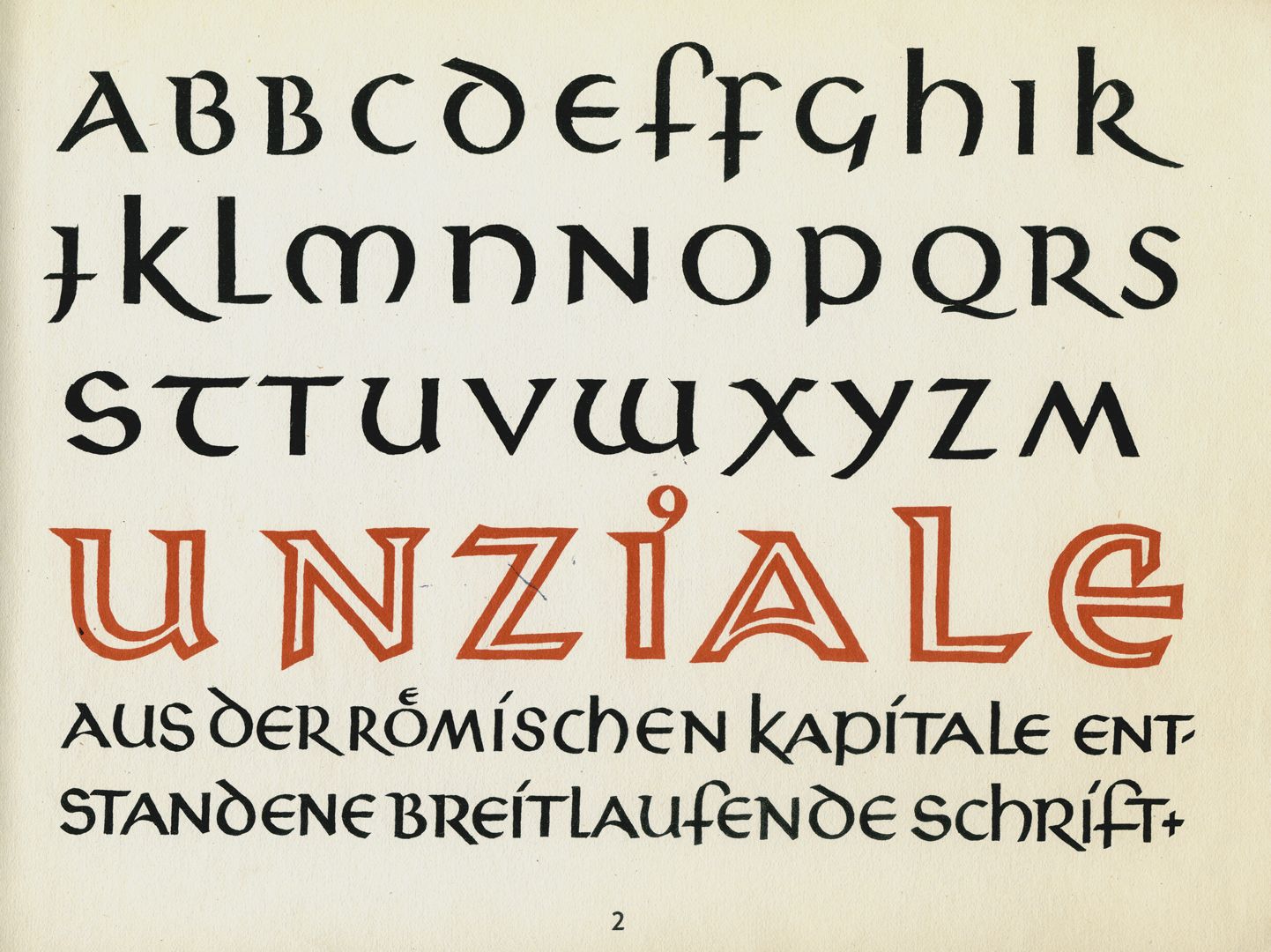 Neues Schriftenbuch Alphabet 2: EINFACHE ROHRFEDER - UNZIALE