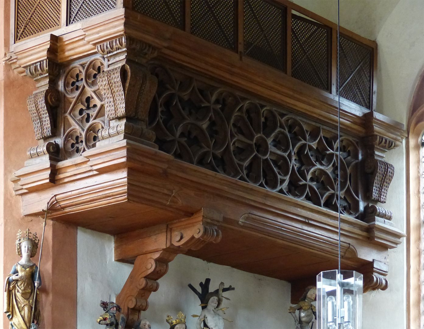 Holzemporen in der Kirche St. Marien und Christophorus, Kalbensteinberg Herrschaftsloge, westlicher Teil