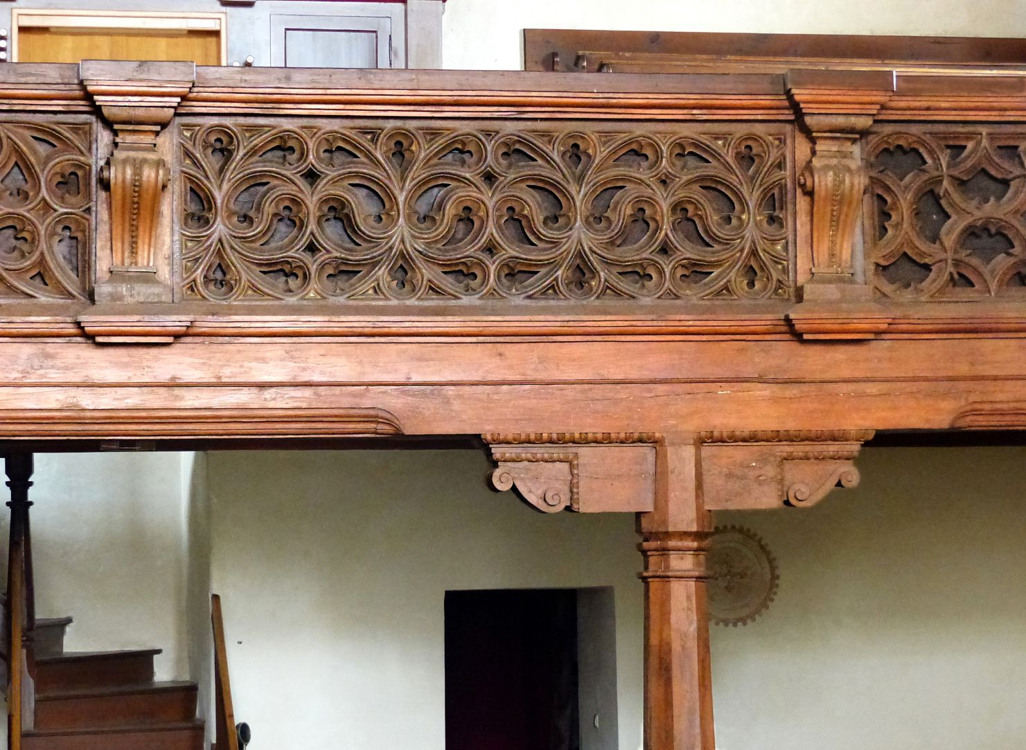 Holzemporen in der Kirche St. Marien und Christophorus, Kalbensteinberg Orgelempore, Detail