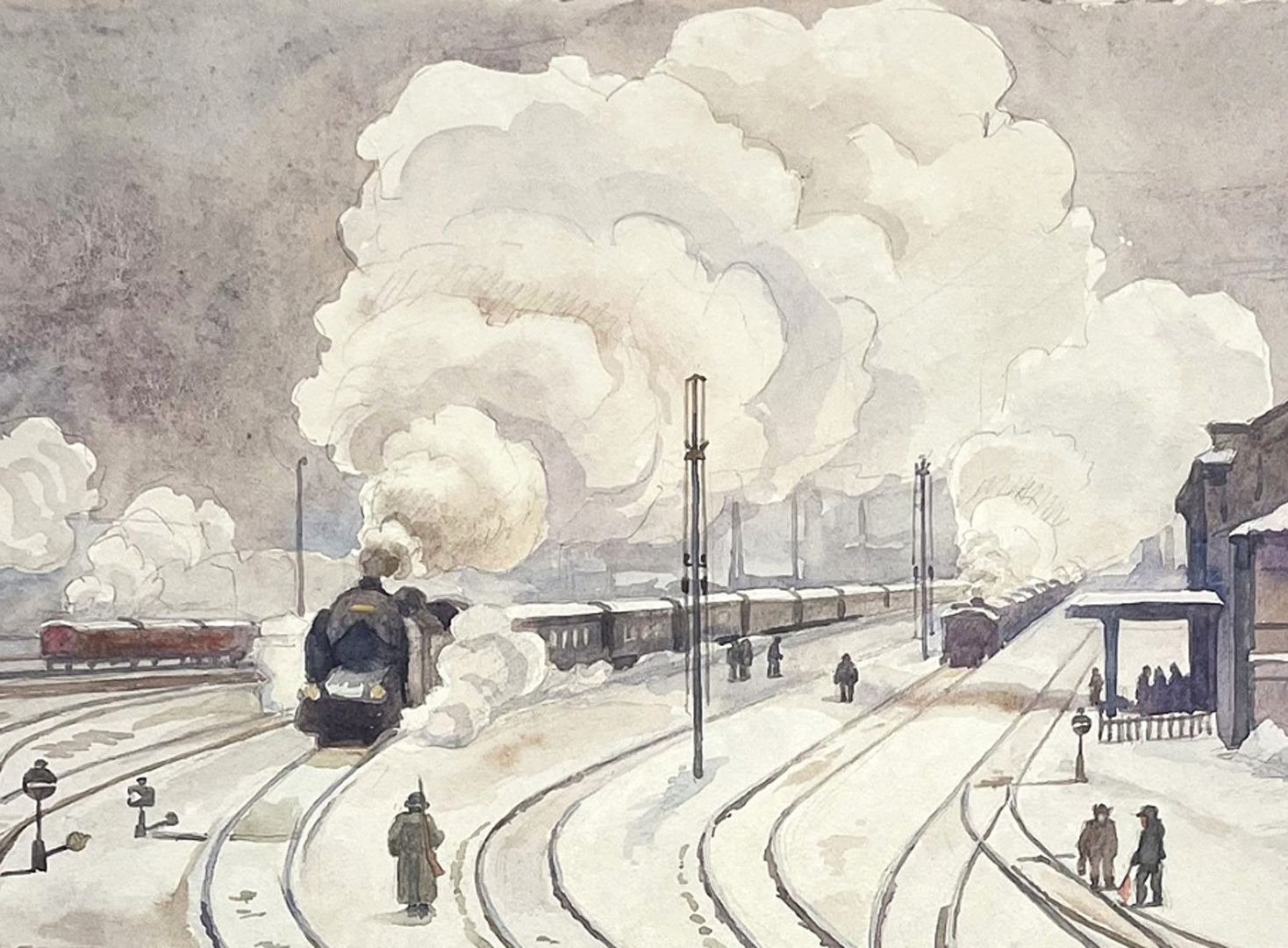 Bahnhof im Winter Detailansicht