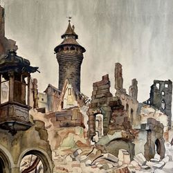 Nürnberg (Burg) nach der Zerstörung im 2. Weltkrieg