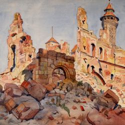 Nürnberger Burg nach der Zerstörung im 2. Weltkrieg