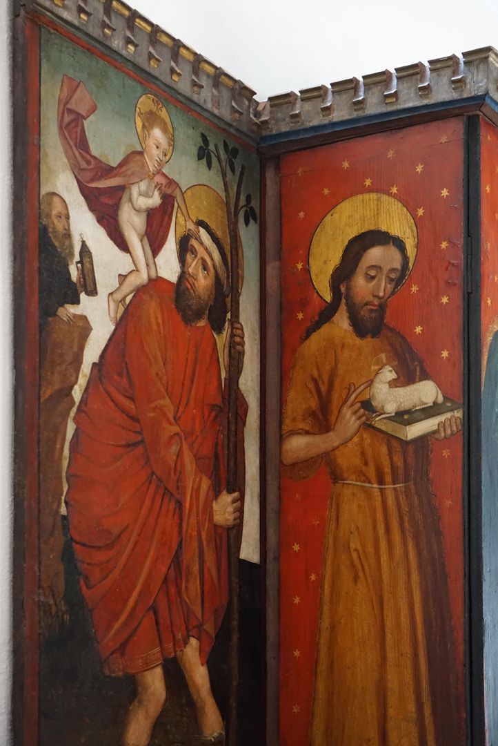 Katharinenaltar links: Christopherus / rechts: Johannes der Täufer, Detailansicht