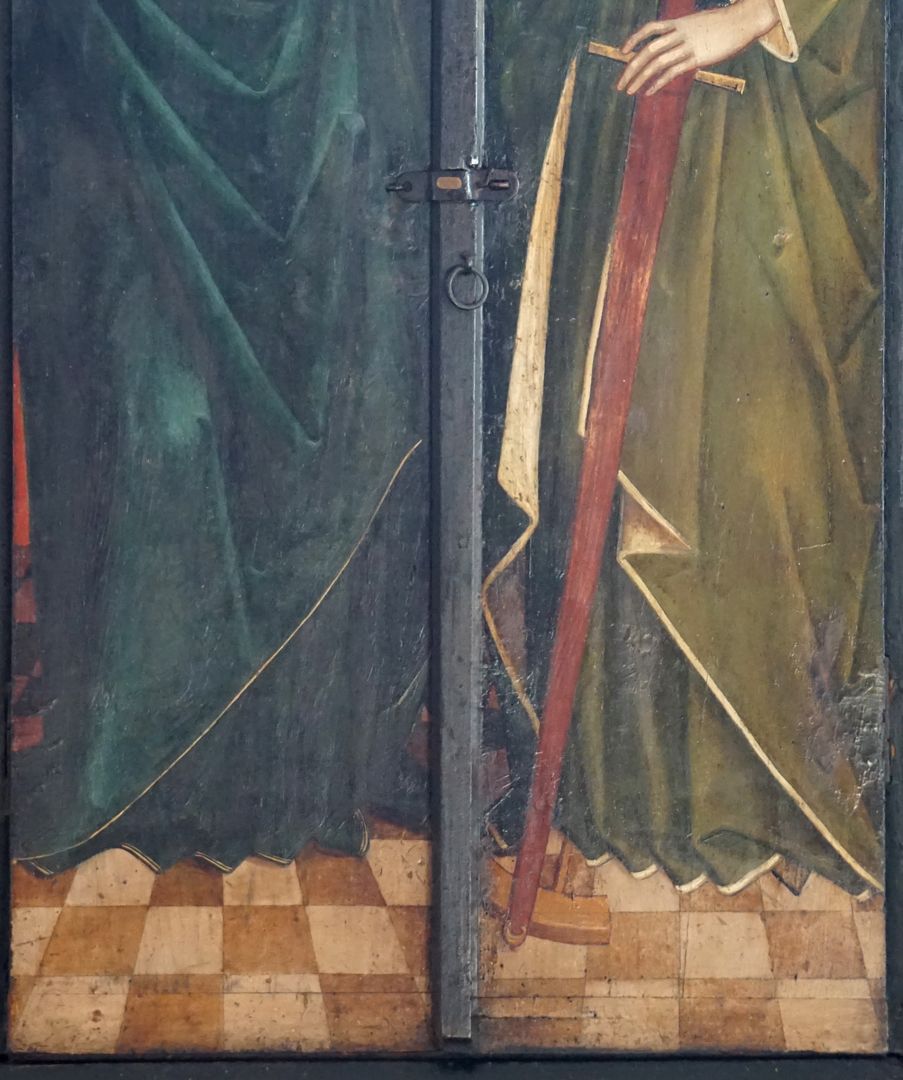 Katharinenaltar geschlossener Altar, Mutter Gottes mit Jesukind und Katharina von Alexandria, Detailansicht