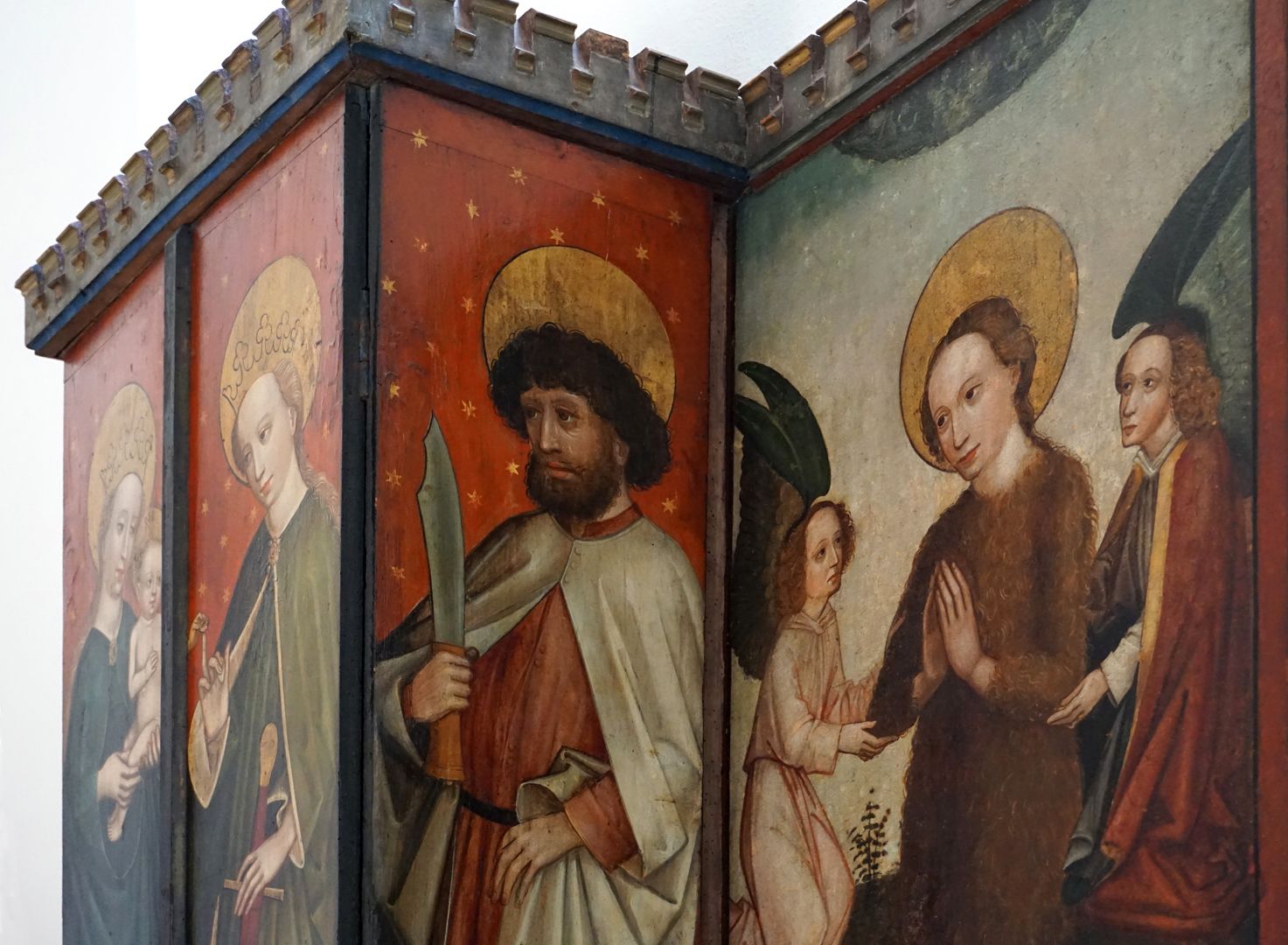 Katharinenaltar Heilige Bartholomäus und Himmelfahrt von Maria Magdalena, Detailansicht