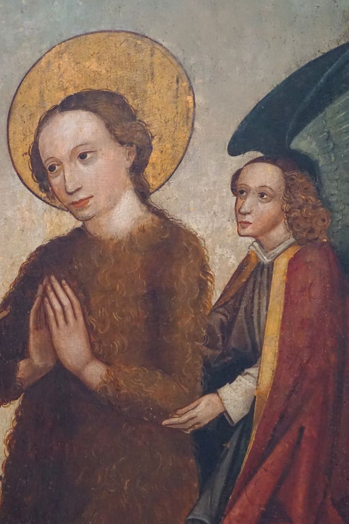 Katharinenaltar geschlossener Altar, Himmelfahrt Maria Magdalenas, Detailansicht