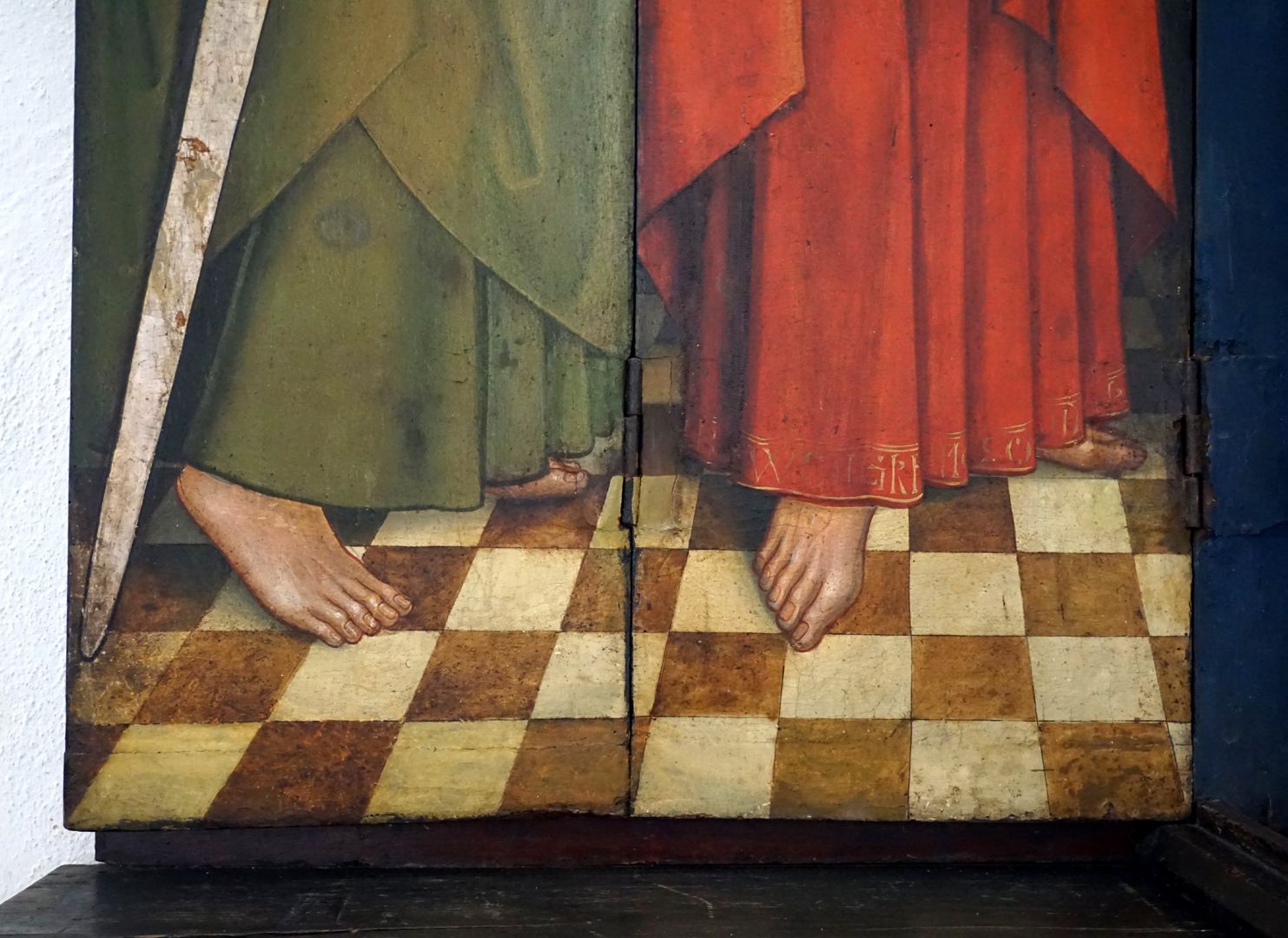 Katharinenaltar linker Schreinflügel mit den Aposteln Paulus und Petrus, Detail