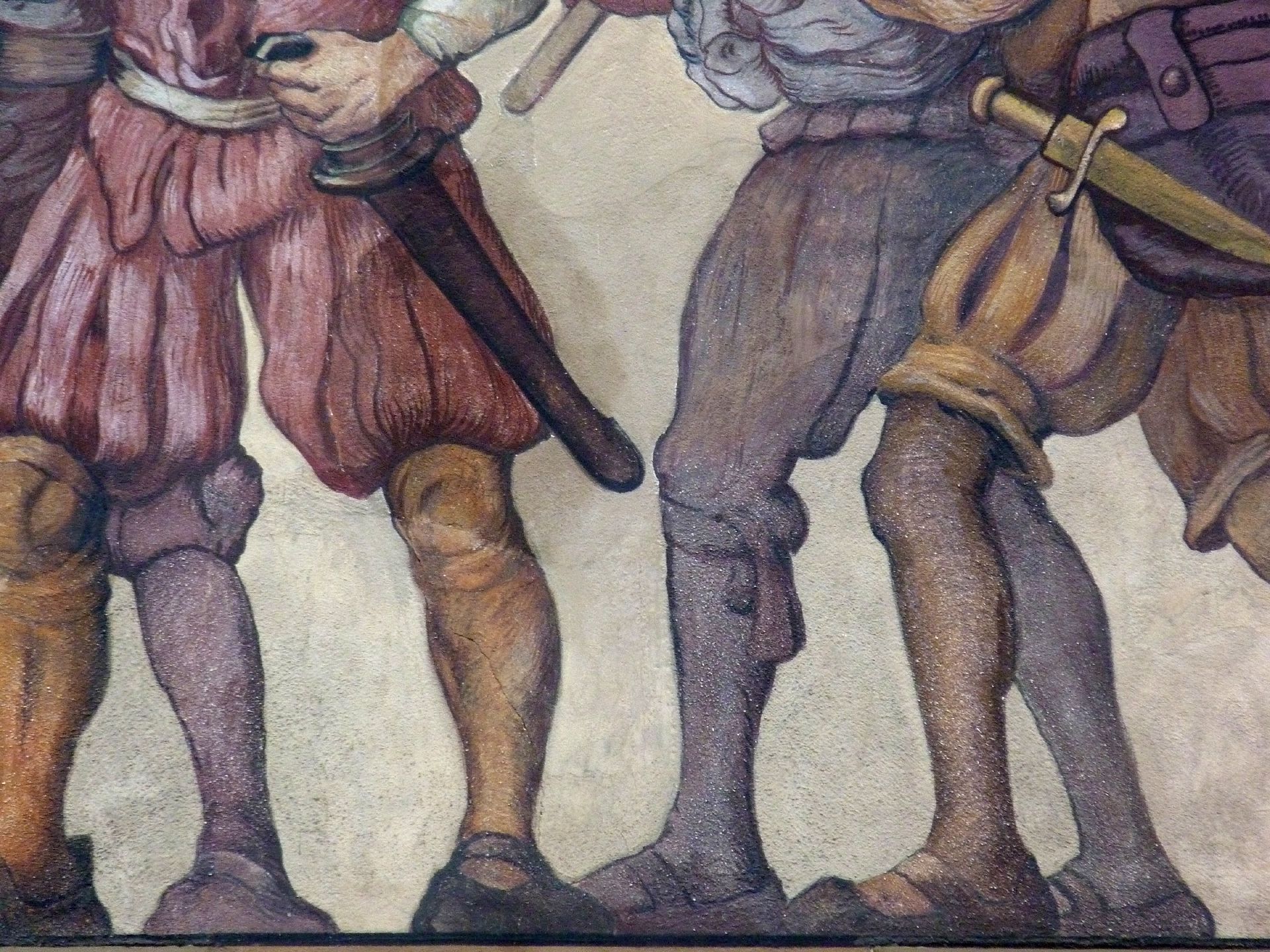 Kaufmannszug Ostfassade, Detail: Schutzkolonne
