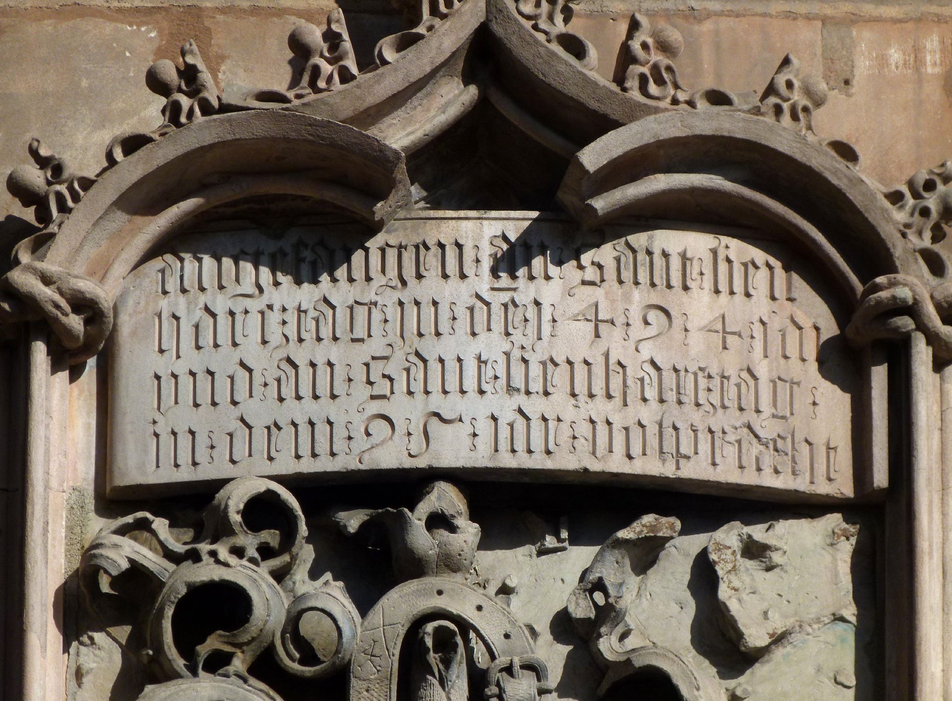 Wappenrelief Wappenrelief, Innschrift