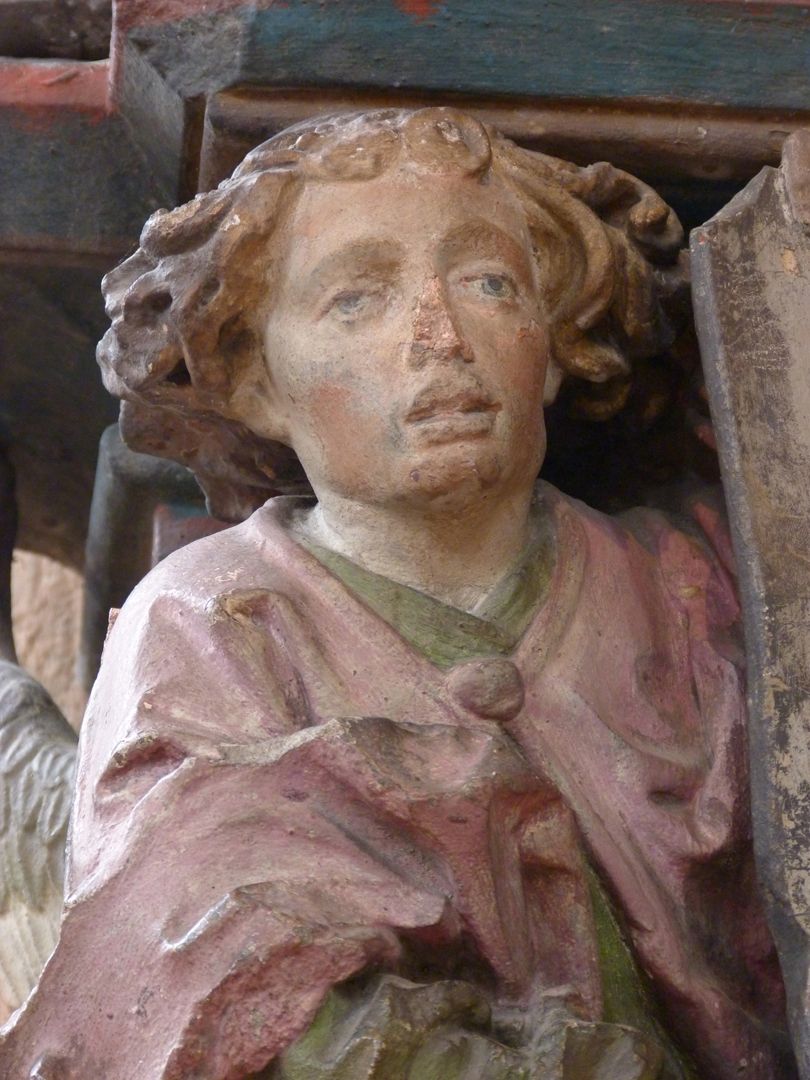 Epitaph des Hans Rebeck seitlicher Engel auf der linken Seite, Oberkörper
