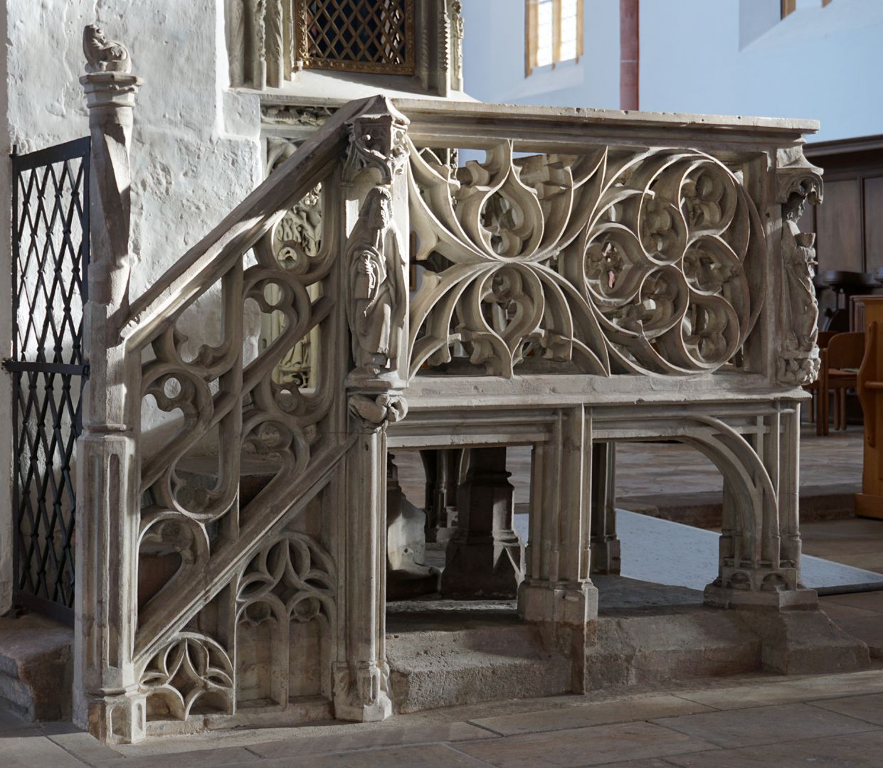 Sakramentshaus in Schwabach Treppe und Umgangsbühne von Nordwesten