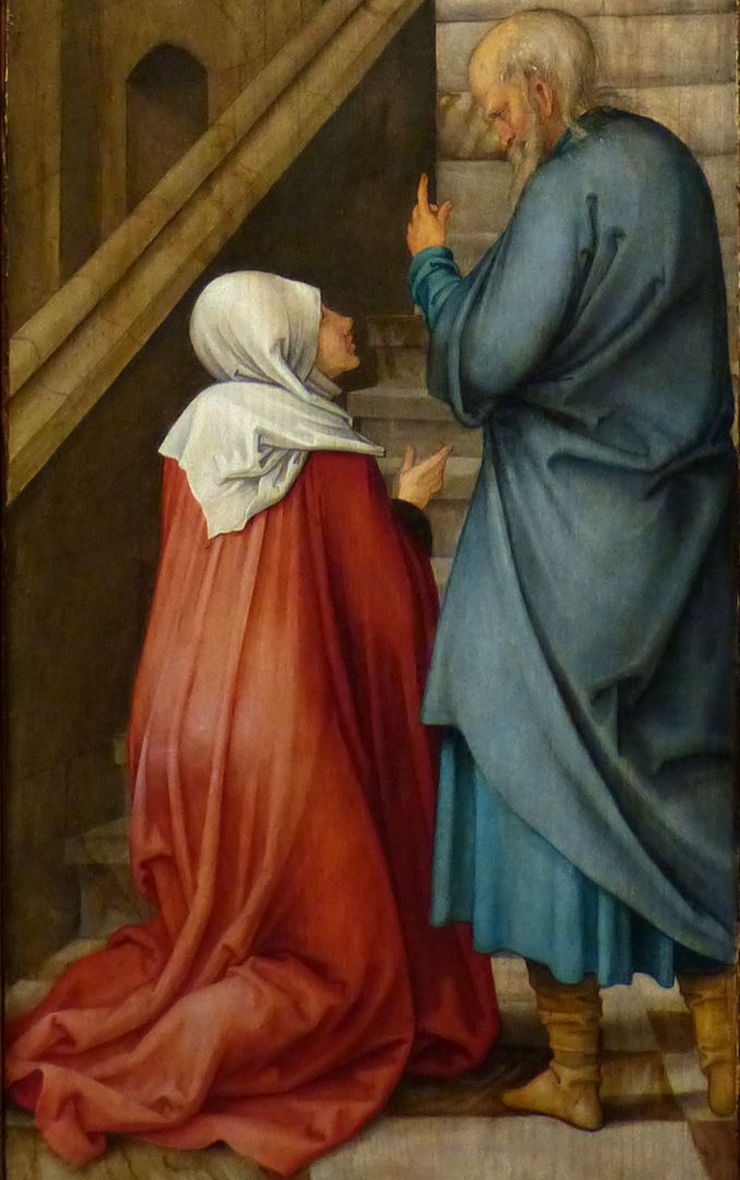 Rosenkranz Triptychon (Madrid) Anna mit dem alten Joachim