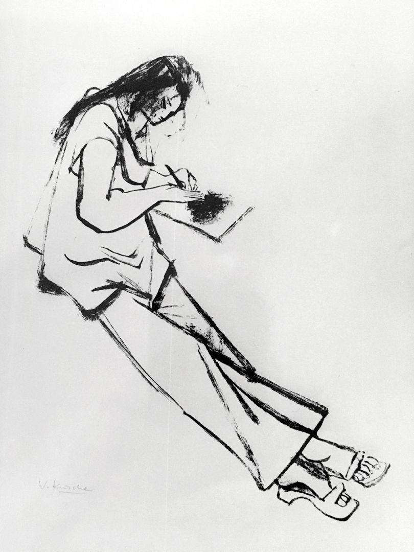 Zeichnende Frau 