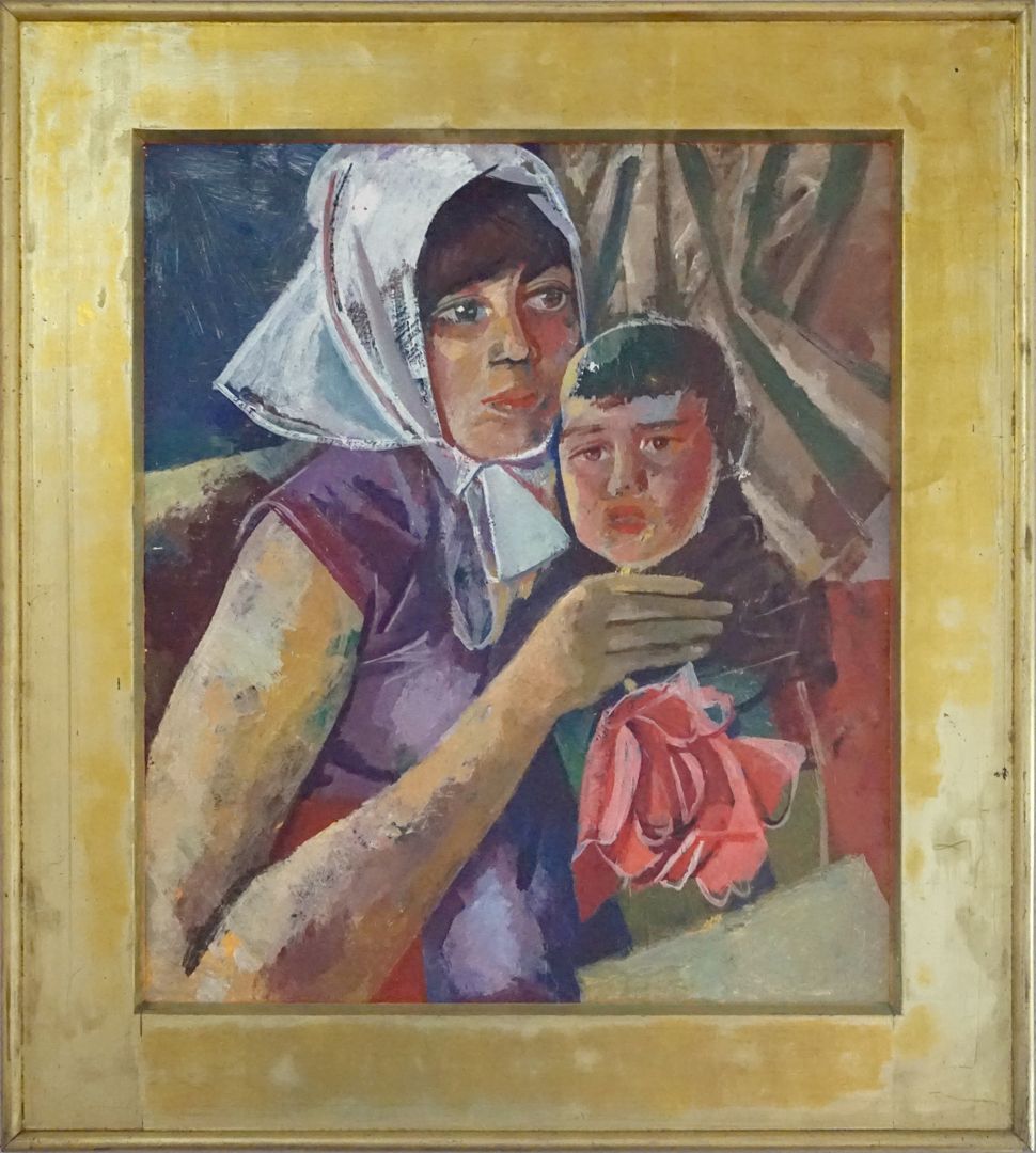 Marienkapelle links neben dem Eingang im Kapelleninneren, "Maria mit dem Kinde" / Wendelin Kusche zeigt hier eine sehr persönliche und unmittelbare Darstellung einer Mutter mit ihrem Kind.
