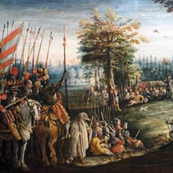 <Lager der Nürnberger vor der Schlacht bei Pillenreuth 1450