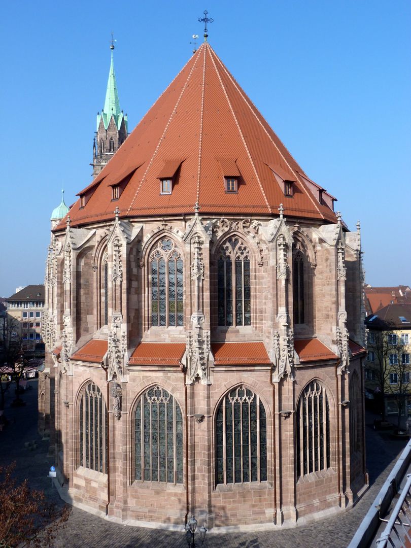 Die Lorenzkirche als Architektur Chorblick von Osten, Baumeister Konrad Heinzelmann, Konrad und Matthäus Roritzer