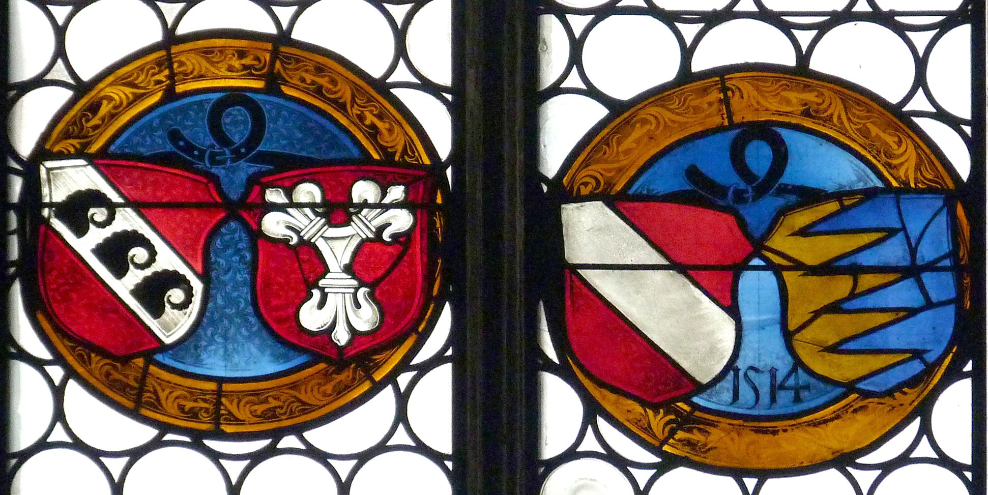 Ehem. Schnöd-Fenster Allianzwappen der Familie Schnöd, das rechte von 1514