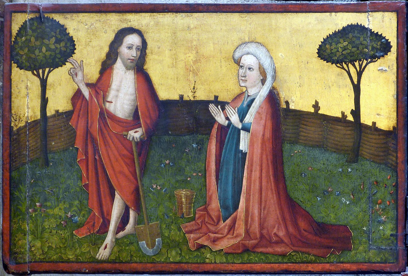 Wolfgangsaltar Noli me tangere / "Berühre mich nicht" / Diese Worte sagte Jesu zu Maria Magdalena, als er ihr nach Ostern im Garten begegnet