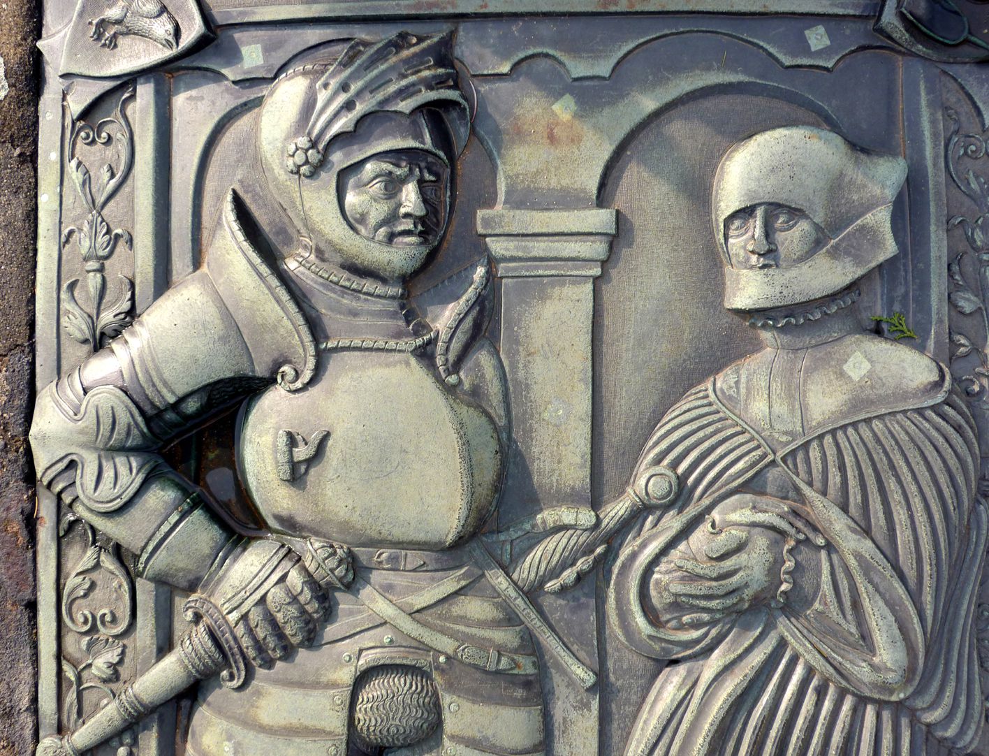 Alexius Münzer von Bamberg (gest. 1537) und Katharina Eisen (gest. 1552) Hauptfiguren, Detail