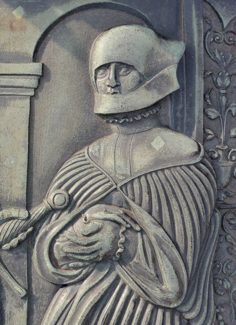 Alexius Münzer von Bamberg (gest. 1537) und Katharina Eisen (gest. 1552) Detail der Katharina Eisen mit "damaliger adeliger Trauertracht"