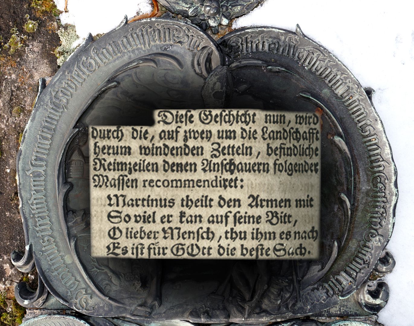 Epitaph für Martin Jahn und sein Frau Maria, geborene Loß (Löß) Umlaufende Schrift