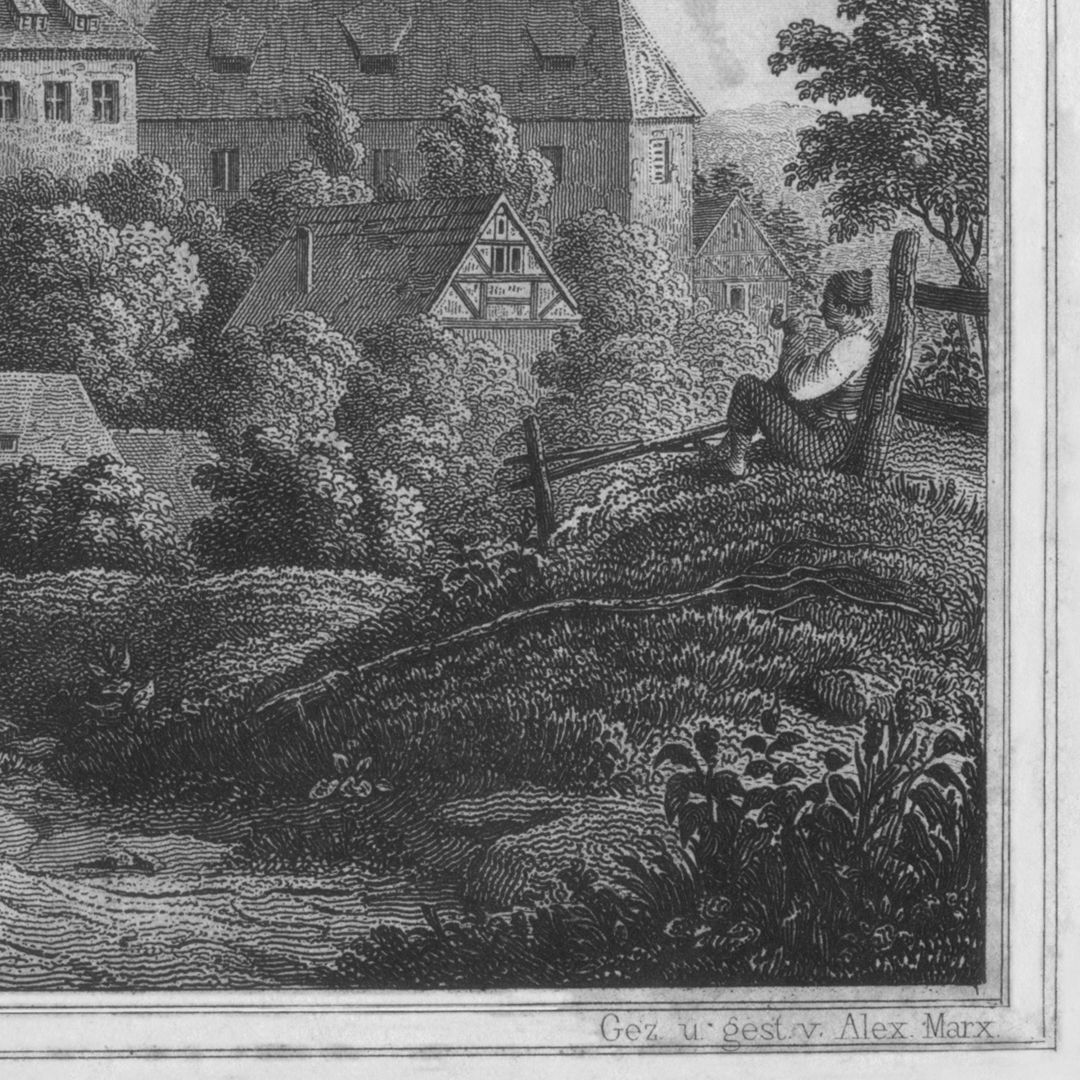 Hilpoltstein Detailansicht mit Künstlersignatur