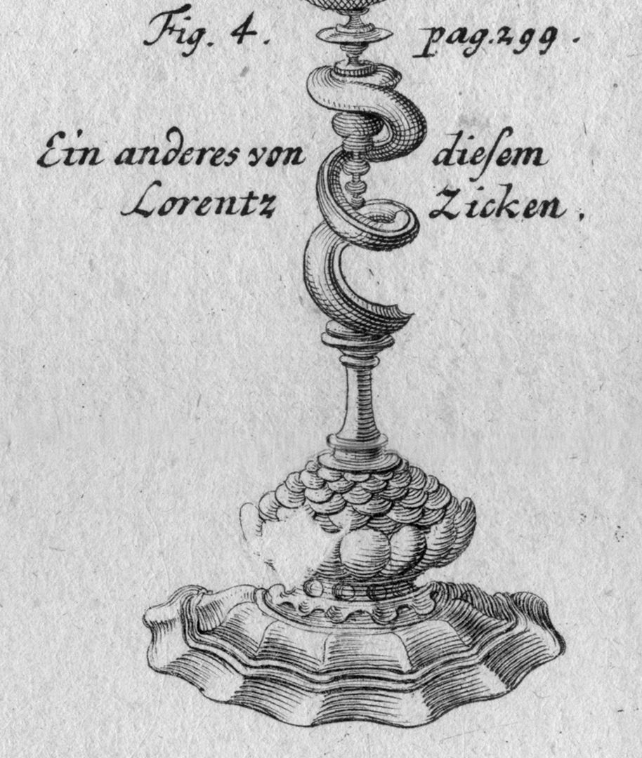 Gedrechselte Sachen Detailansicht des Fußes der Fig. 4