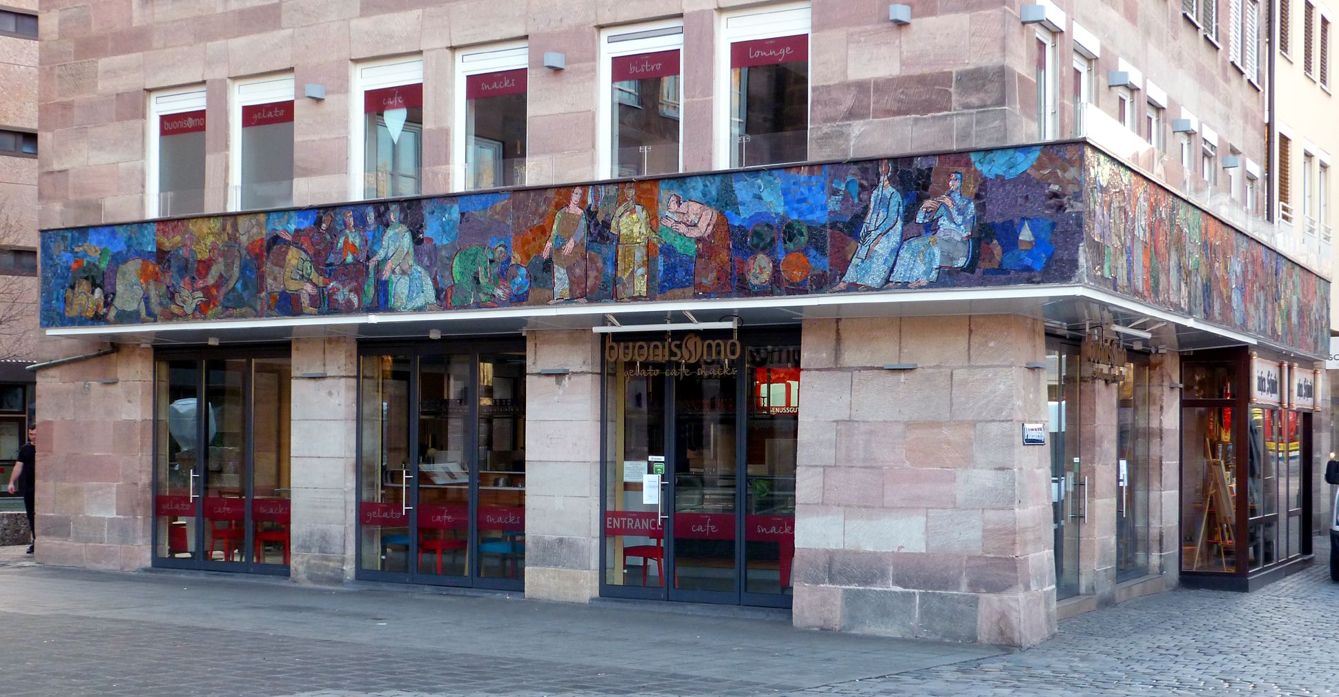 Mosaik am Hauptmarkt in Nürnberg Nordseite